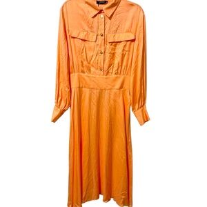 NWT Gattinoni Chic Long Sleeve Orange Dress